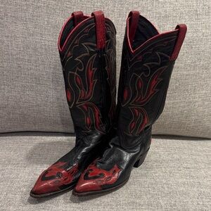 Dan Post Black and Red Heeled Boots